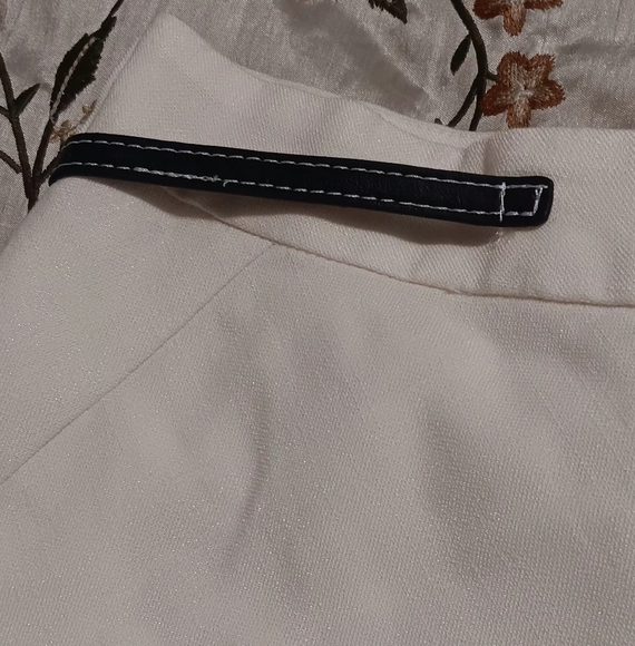 CELINE Wrap Midi Skirt Strap Leathet Cream Sz38 A Line High-Waisted Women - Picture 4 of 13